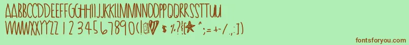 Шрифт Passiontea – коричневые шрифты на зелёном фоне