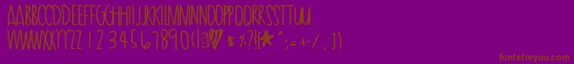 Passiontea-Schriftart – Braune Schriften auf violettem Hintergrund