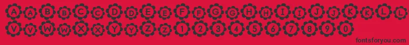 Fonte Pu – fontes pretas em um fundo vermelho