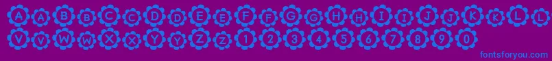 フォントPu – 紫色の背景に青い文字