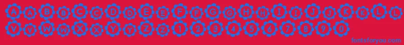 Pu Font – Blue Fonts on Red Background