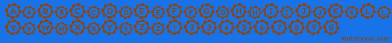 Pu Font – Brown Fonts on Blue Background