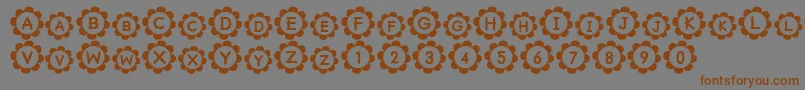 フォントPu – 茶色の文字が灰色の背景にあります。