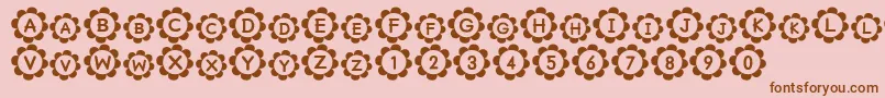 フォントPu – ピンクの背景に茶色のフォント