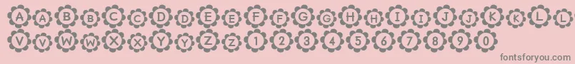 Fonte Pu – fontes cinzas em um fundo rosa