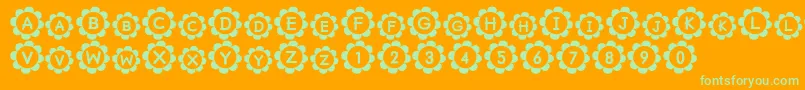 Pu Font – Green Fonts on Orange Background