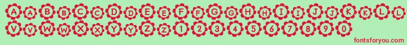 Pu Font – Red Fonts on Green Background
