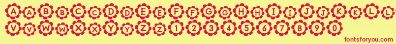 Pu Font – Red Fonts on Yellow Background