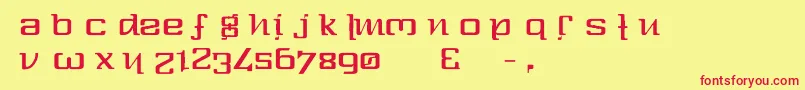 Шрифт OneEightyRegular – красные шрифты на жёлтом фоне