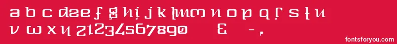 Czcionka OneEightyRegular – białe czcionki na czerwonym tle