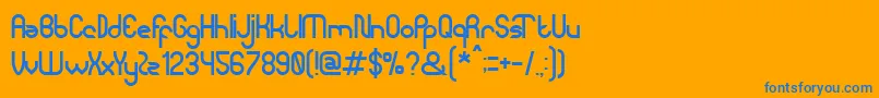 フォントModernBuilding – オレンジの背景に青い文字