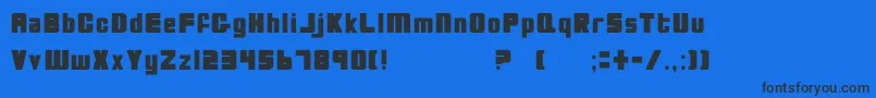BioDiscSolid Font – Black Fonts on Blue Background