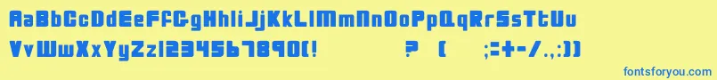 BioDiscSolid Font – Blue Fonts on Yellow Background