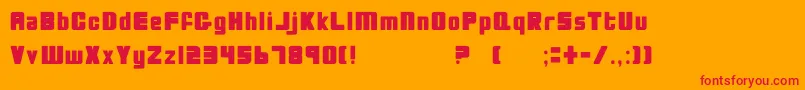 BioDiscSolid Font – Red Fonts on Orange Background