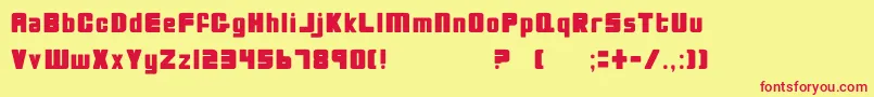 BioDiscSolid Font – Red Fonts on Yellow Background
