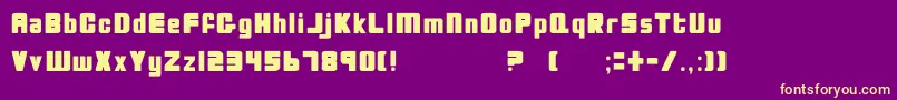 BioDiscSolid Font – Yellow Fonts on Purple Background