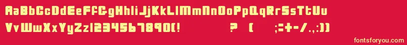 BioDiscSolid Font – Yellow Fonts on Red Background