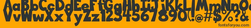 BigBottomTypefaceNormal Font – Black Fonts on Orange Background
