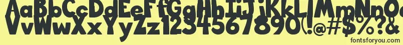 BigBottomTypefaceNormal Font – Black Fonts on Yellow Background