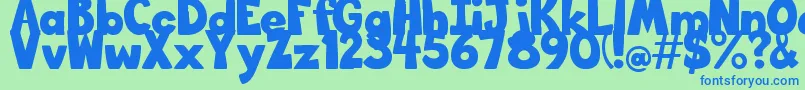 BigBottomTypefaceNormal Font – Blue Fonts on Green Background