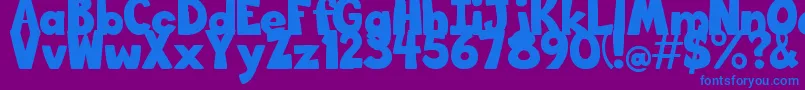 BigBottomTypefaceNormal Font – Blue Fonts on Purple Background