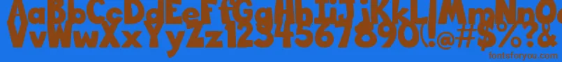 BigBottomTypefaceNormal Font – Brown Fonts on Blue Background