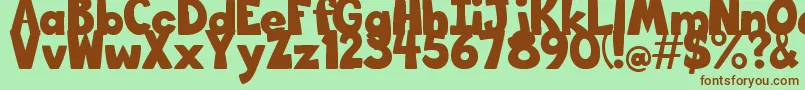 BigBottomTypefaceNormal Font – Brown Fonts on Green Background