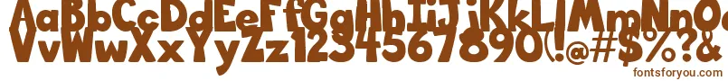BigBottomTypefaceNormal-fontti – ruskeat fontit valkoisella taustalla