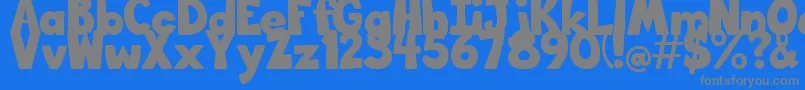 BigBottomTypefaceNormal Font – Gray Fonts on Blue Background