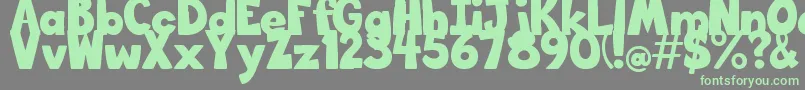 BigBottomTypefaceNormal Font – Green Fonts on Gray Background