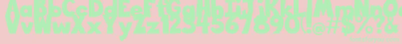 BigBottomTypefaceNormal Font – Green Fonts on Pink Background