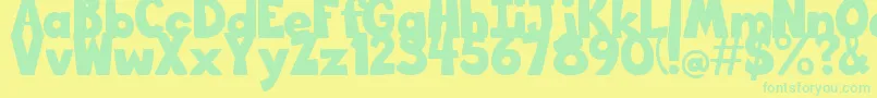 BigBottomTypefaceNormal Font – Green Fonts on Yellow Background