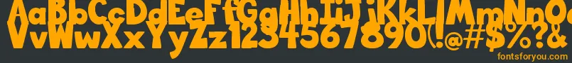 BigBottomTypefaceNormal Font – Orange Fonts on Black Background