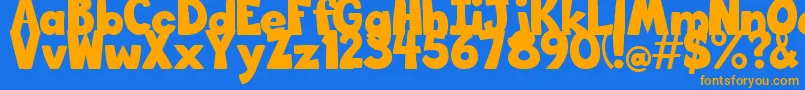 BigBottomTypefaceNormal Font – Orange Fonts on Blue Background