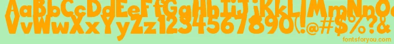 fuente BigBottomTypefaceNormal – Fuentes Naranjas Sobre Fondo Verde