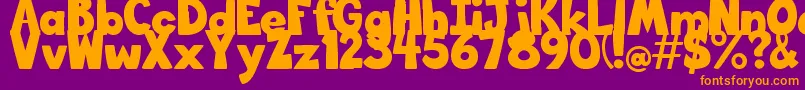 BigBottomTypefaceNormal Font – Orange Fonts on Purple Background