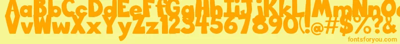 BigBottomTypefaceNormal Font – Orange Fonts on Yellow Background