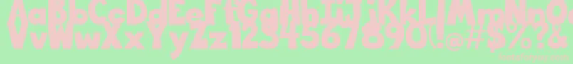 BigBottomTypefaceNormal Font – Pink Fonts on Green Background