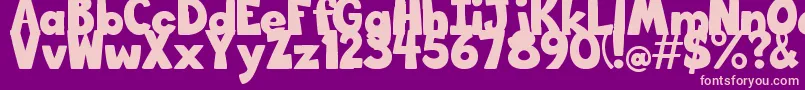 BigBottomTypefaceNormal Font – Pink Fonts on Purple Background