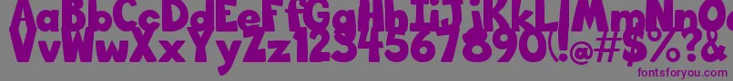 BigBottomTypefaceNormal-fontti – violetit fontit harmaalla taustalla