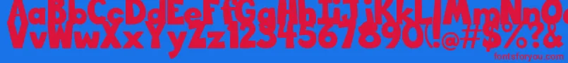 BigBottomTypefaceNormal Font – Red Fonts on Blue Background