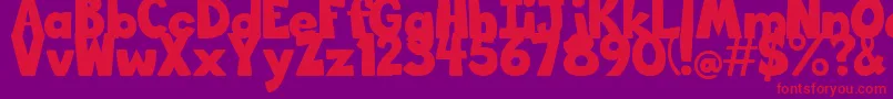 BigBottomTypefaceNormal Font – Red Fonts on Purple Background