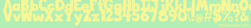 BigBottomTypefaceNormal Font – Yellow Fonts on Green Background