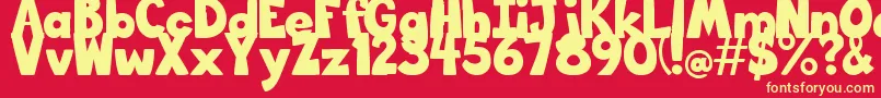 BigBottomTypefaceNormal Font – Yellow Fonts on Red Background