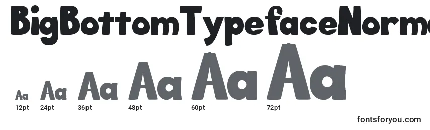 BigBottomTypefaceNormal Font Sizes