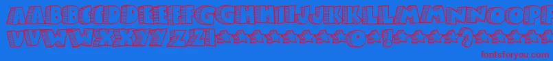 StoneyBilly Font – Red Fonts on Blue Background