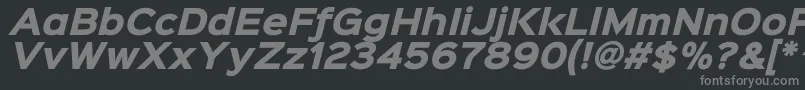 Sinkinsans800blackitalic-fontti – harmaat kirjasimet mustalla taustalla