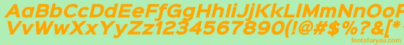 Sinkinsans800blackitalic Font – Orange Fonts on Green Background