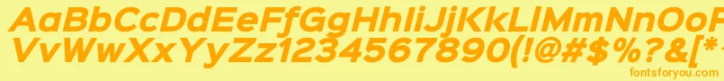 Sinkinsans800blackitalic Font – Orange Fonts on Yellow Background
