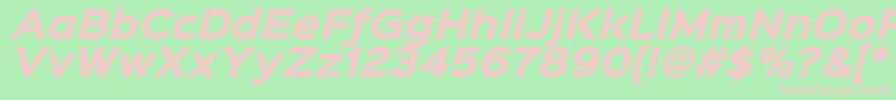 Sinkinsans800blackitalic Font – Pink Fonts on Green Background